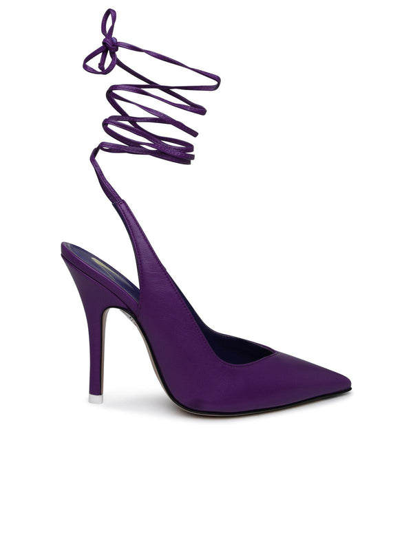 The Attico Venus Slingback In Purple Leather