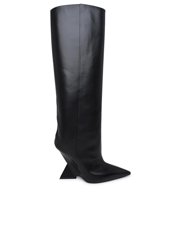 The Attico Cheope Black Leather Boots