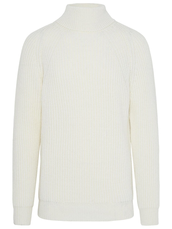 Brian Dales White Wool Turtleneck Sweater