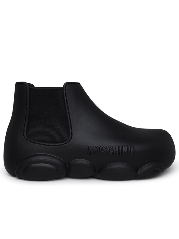 Moschino Black Rubber Ankle Boots