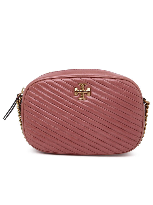 Tory Burch Kira Moto Chevron Crossbody Bag In Magnolia Pink Aged Leather