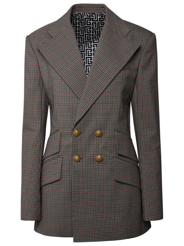 Balmain Two-tone Wool Blend Blazer