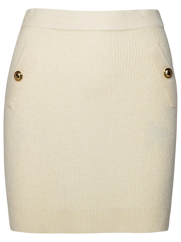 Michael Michael Kors Ivory Cashmere Blend Miniskirt