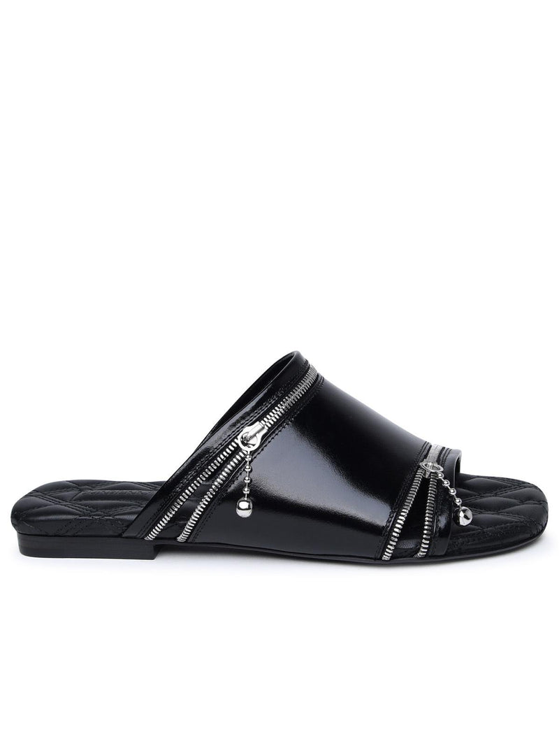 Burberry Burberry Black Leather Slippers Women - World Class Fashion