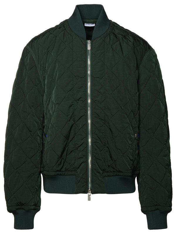 Burberry Bomber Jacket In Green Nylon