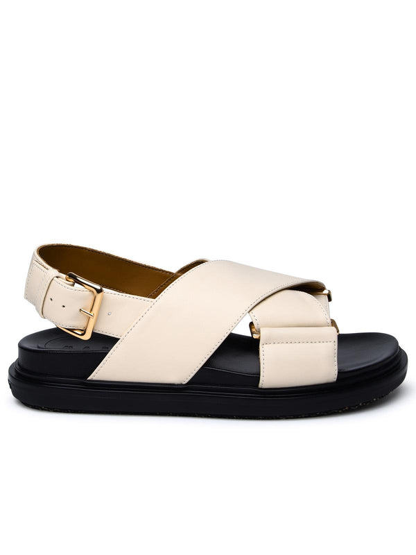 Marni Ivory Leather Sandals