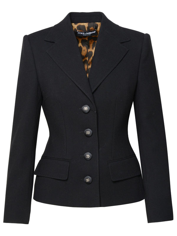 Dolce & Gabbana Black Virgin Wool Blazer