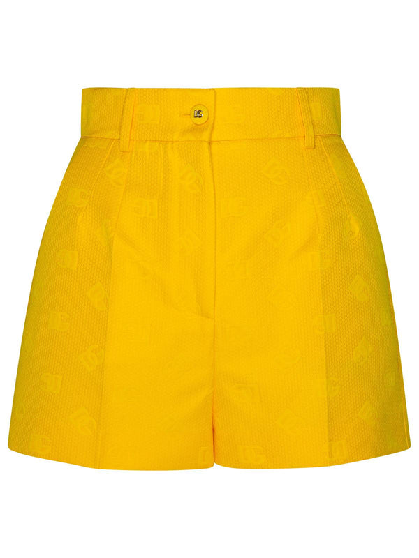 Dolce & Gabbana Yellow Cotton Blend Shorts