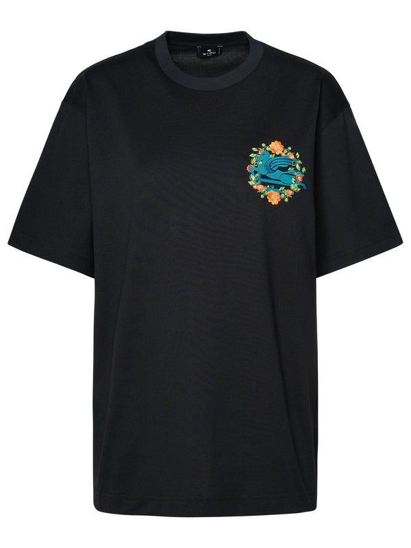 Etro Black Cotton T-shirt