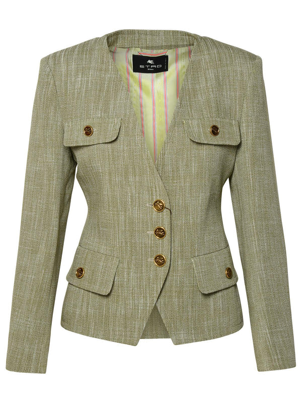 Etro Green Viscose Blend Jacket