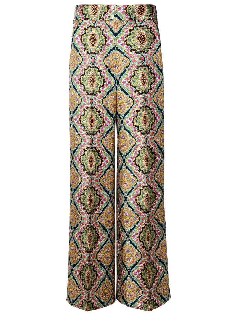 Etro Pantalones de seda Etro multicolor para mujer - World Class Fashion
