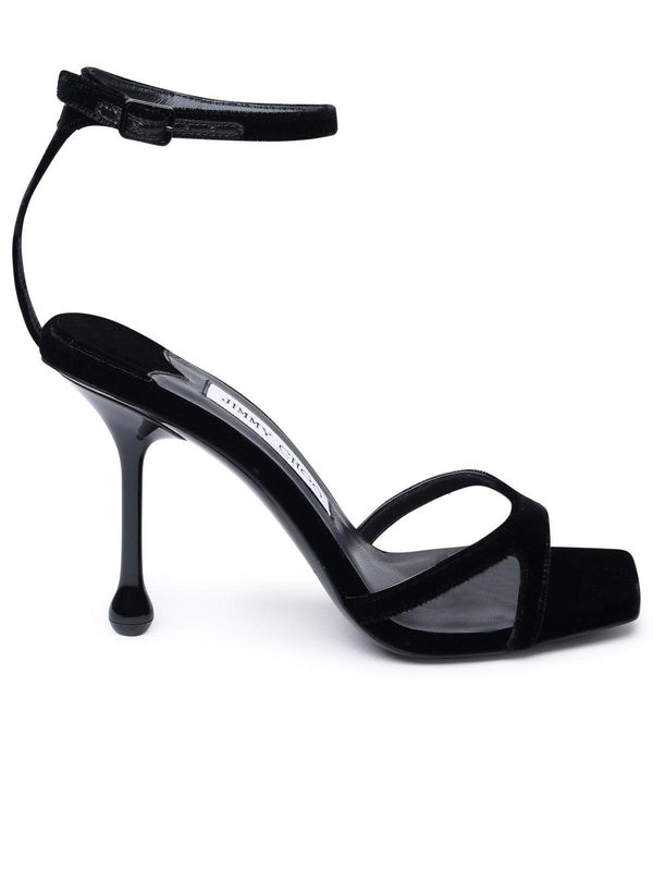 Jimmy Choo Black Velvet Sandals