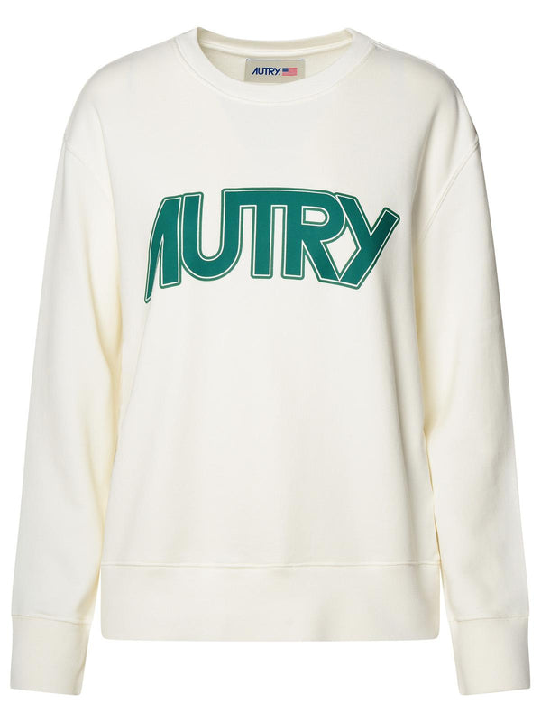 Autry White Cotton Sweatshirt