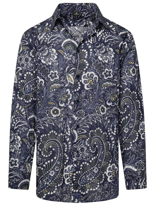 Etro Blue Cotton Shirt