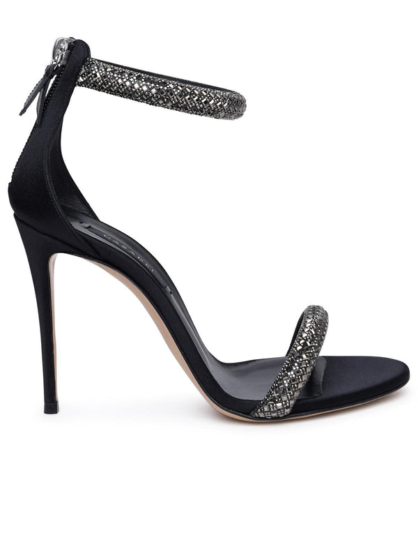 Casadei 'scarlet Stratosphere' Black Satin Sandals