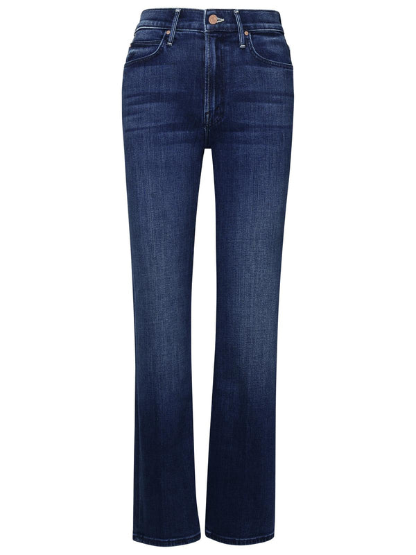 Mother 'the Kick It' Blue Cotton Blend Jeans