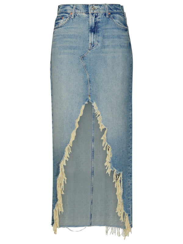 Mother Light Blue Cotton Denim Skirt