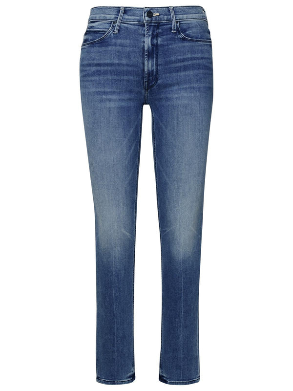 Mother Light Blue Cotton Blend Jeans