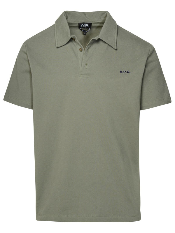 A.p.c. Polo Shirt In Green Cotton