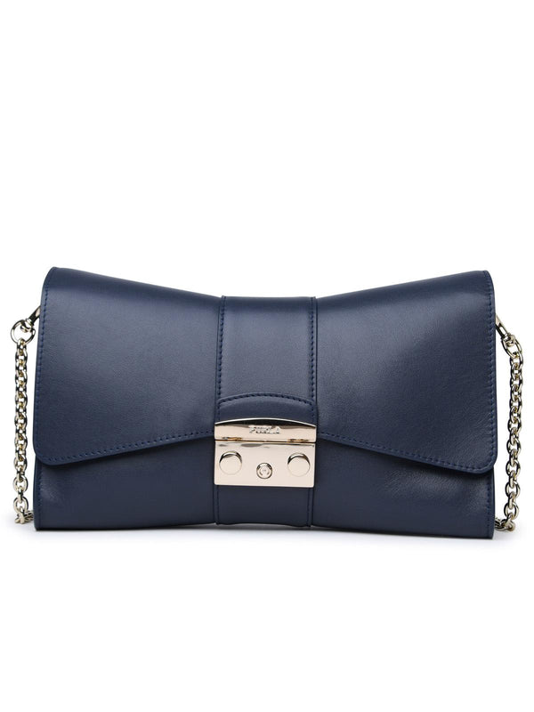 Furla 'metropolis Remix' Blue Calf Leather Bag