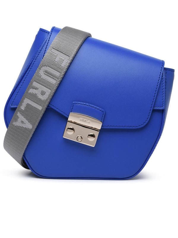 Furla 'metropolis Prisma' Blue Leather Blend Bag