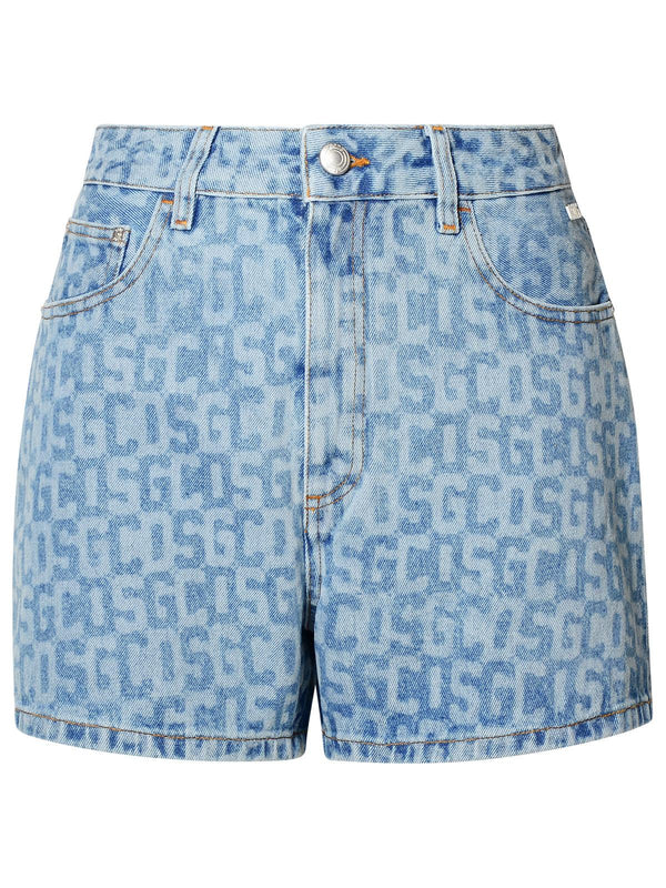 Gcds Light Blue Cotton Shorts