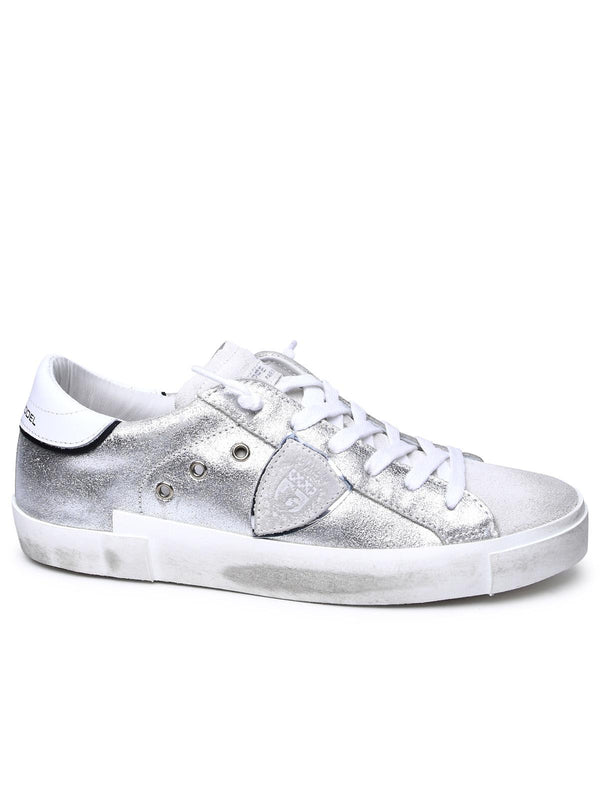 Philippe Model Silver Leather Sneakers