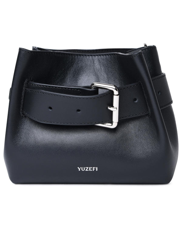 Yuzefi 'shroom' Black Leather Bag