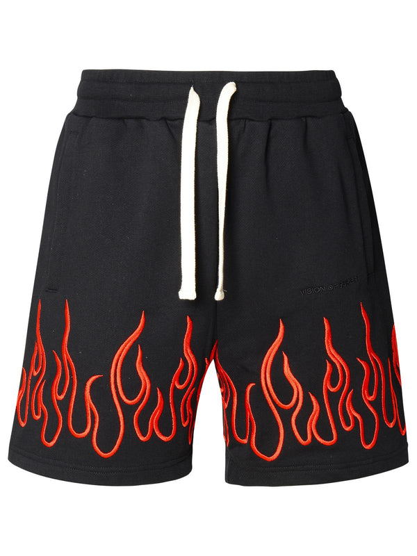 Vision Of Super Sports Bermuda Shorts In Black Cotton