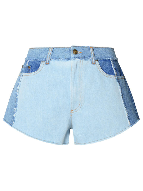 Chiara Ferragni Blue Cotton Shorts