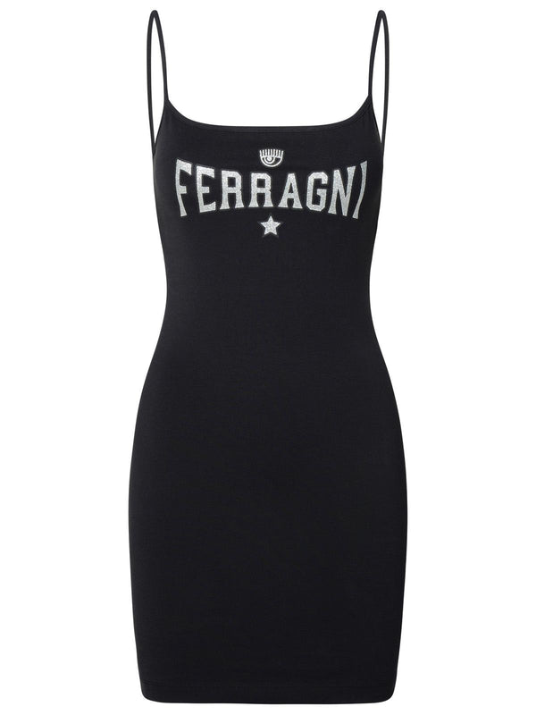 Chiara Ferragni Black Cotton Blend Dress