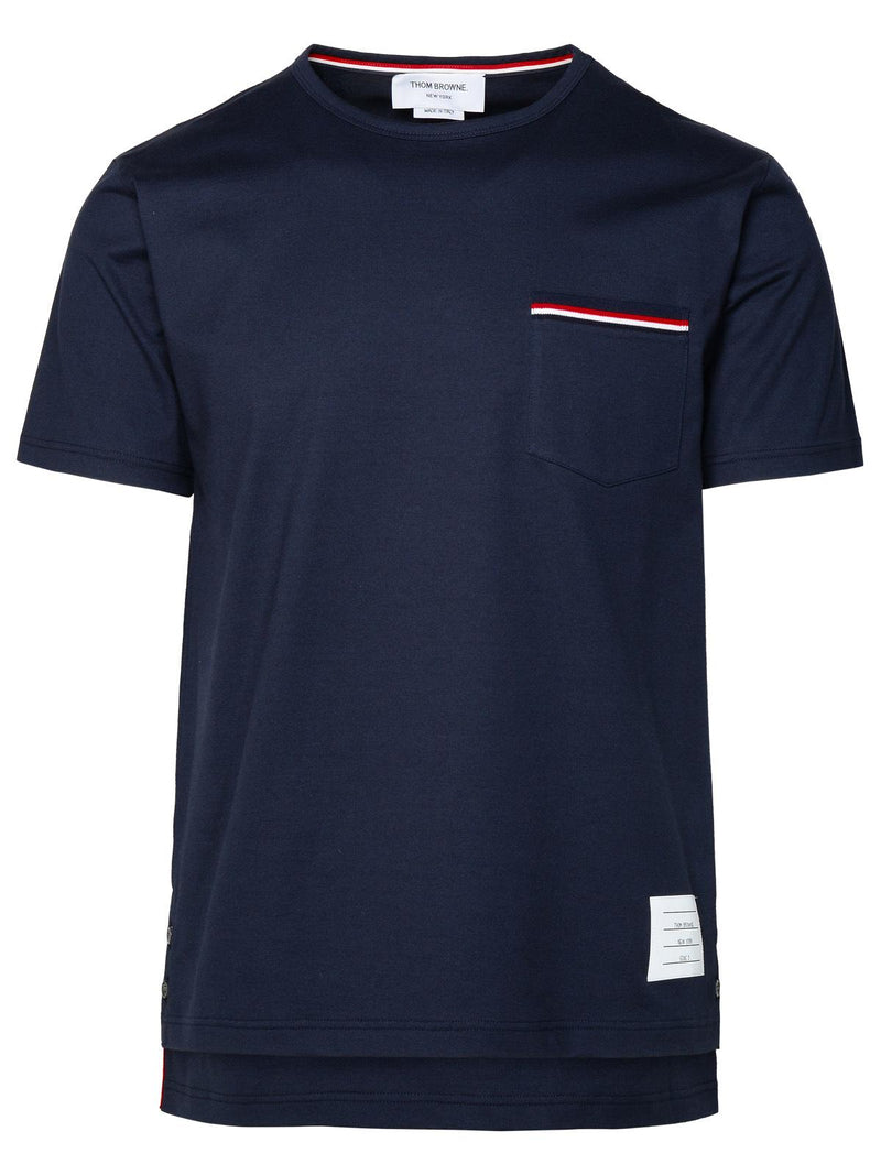 Thom Browne Thom Browne Navy Cotton Men Polo Shirt - World Class Fashion