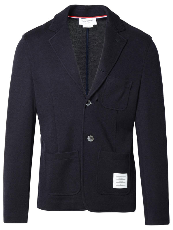 Thom Browne Navy Virgin Wool Blazer