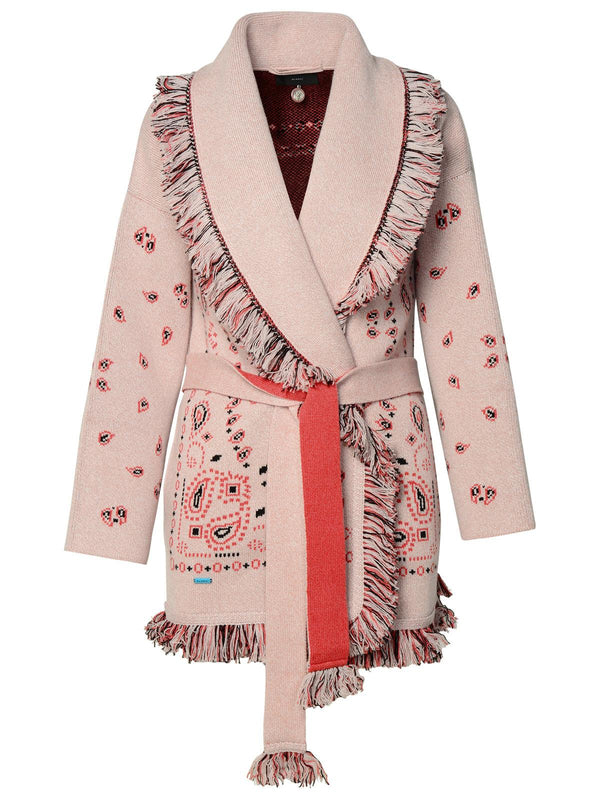 Alanui 'bandana' Pink Cashmere Cardigan