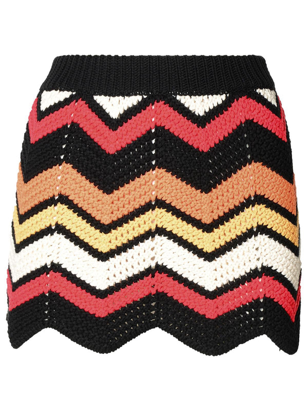 Alanui Multicolor Cotton Blend Miniskirt