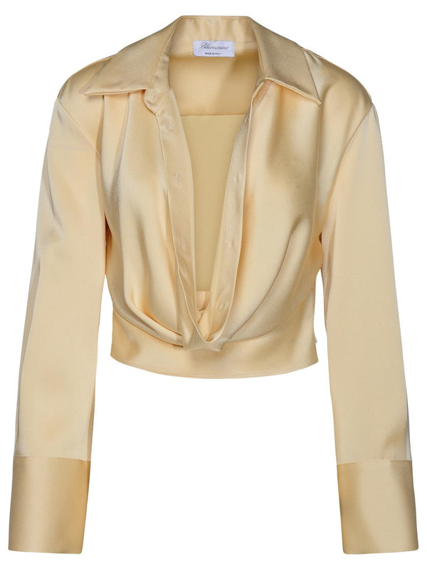 Blumarine Ivory Acetate Blend Shirt