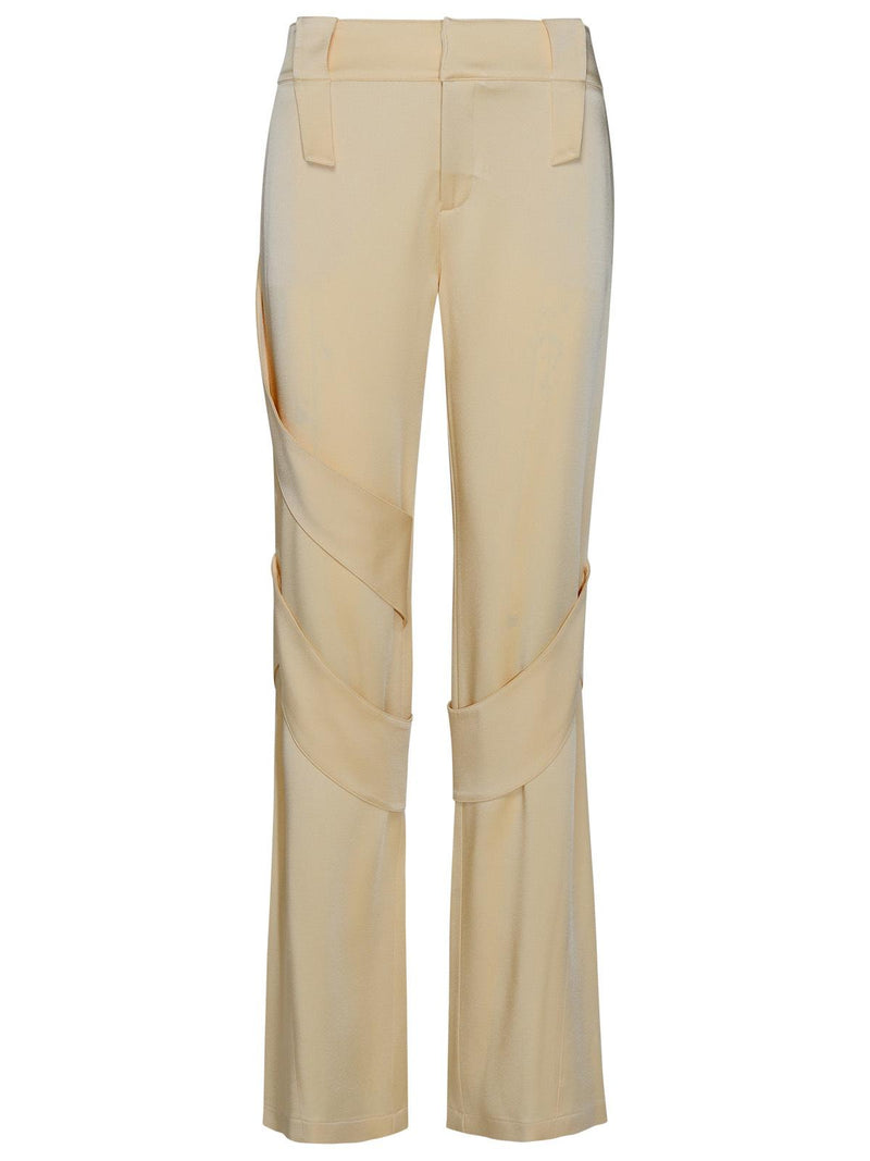 Blumarine Blumarine Acetate Blend Cargo Pants Cream - World Class Fashion