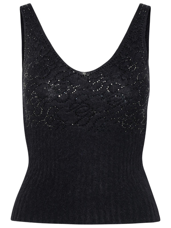 Blumarine Black Wool Blend Top