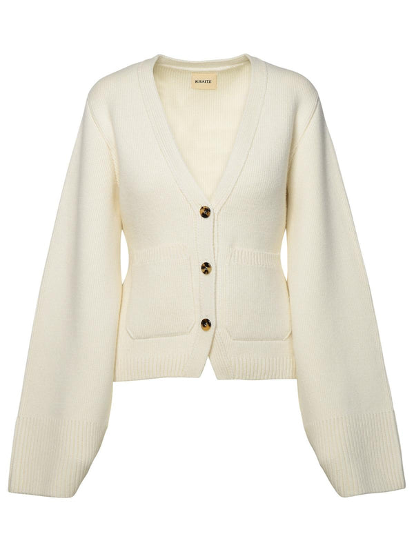 Khaite 'scarlet' Ivory Cashmere Cardigan