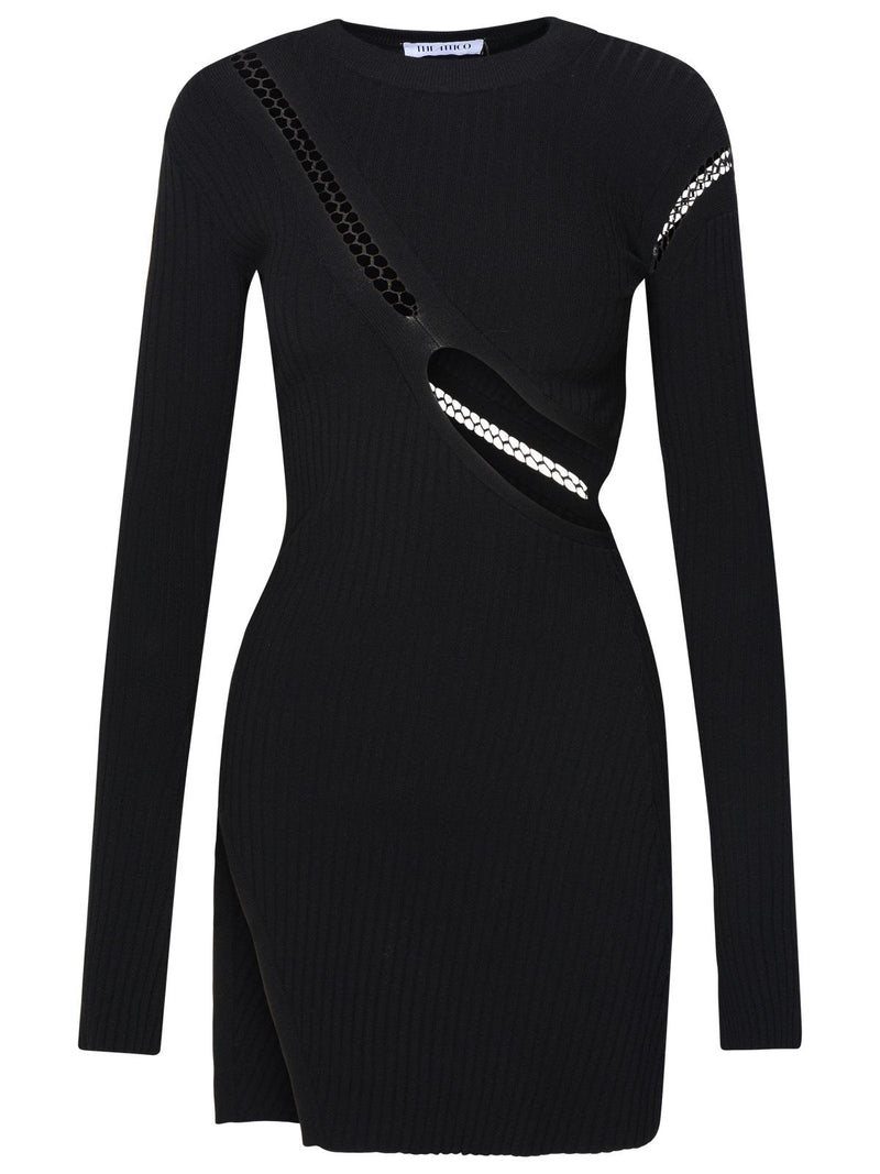 The Attico El vestido Attico de mezcla de viscosa negro - World Class Fashion