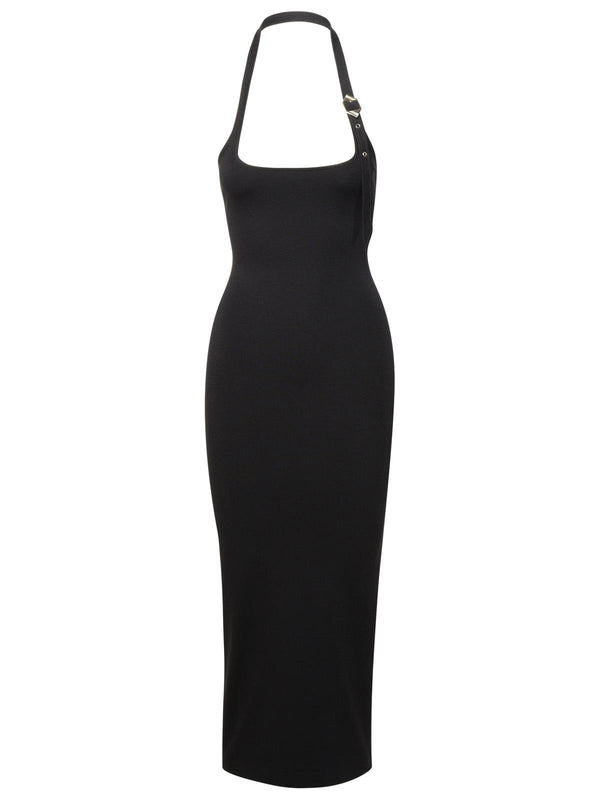 The Attico Black Rayon Blend Midi Dress