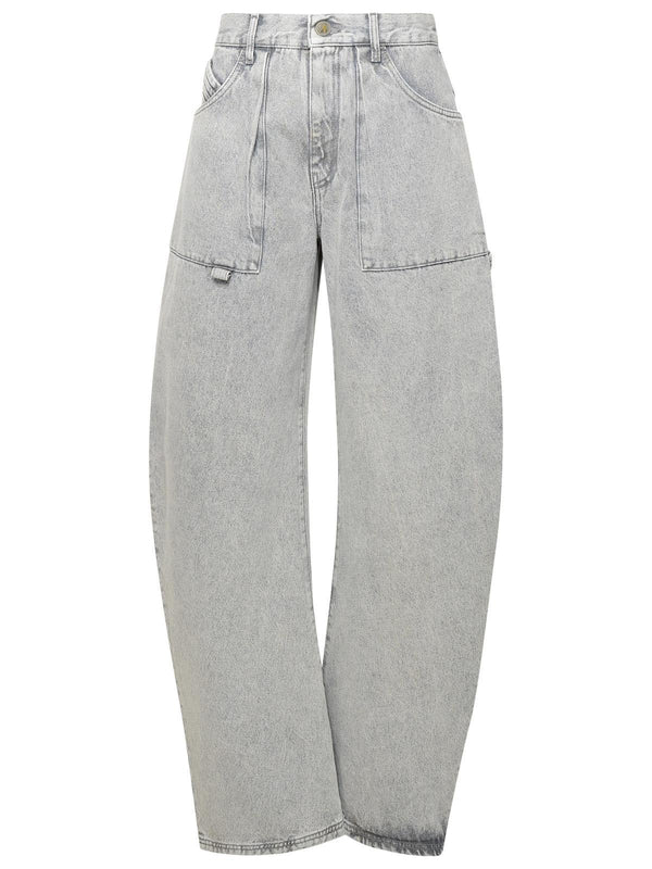 The Attico 'effie' Grey Cotton Jeans