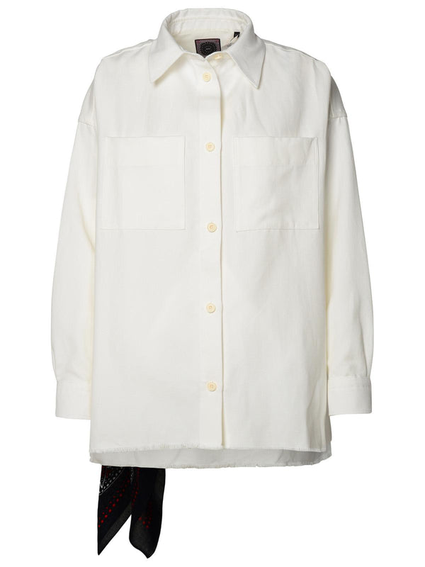 Destin White Linen Blend Shirt