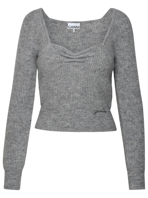 Ganni Grey Merino Blend Sweater