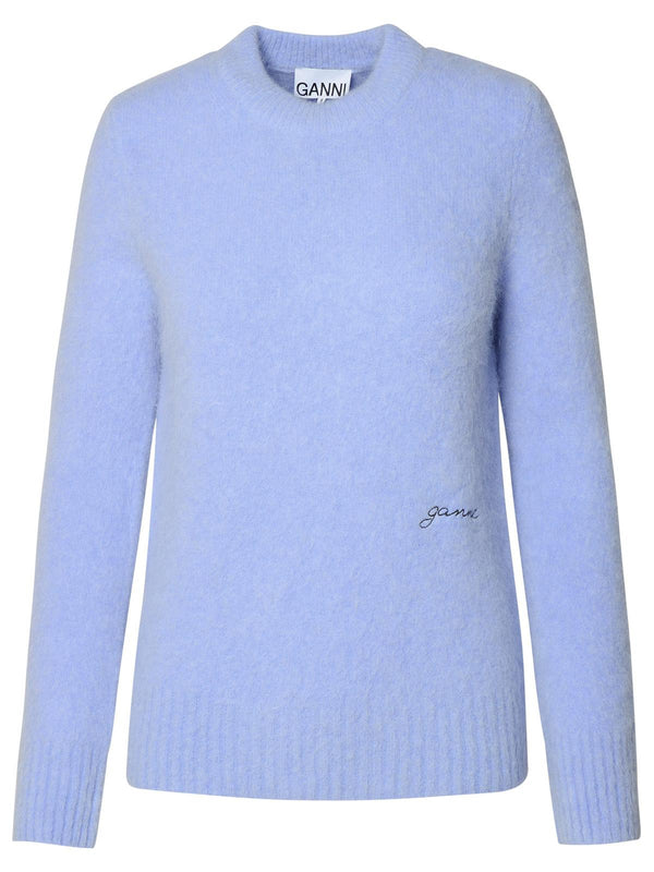 Ganni Light Blue Virgin Wool Blend Sweater