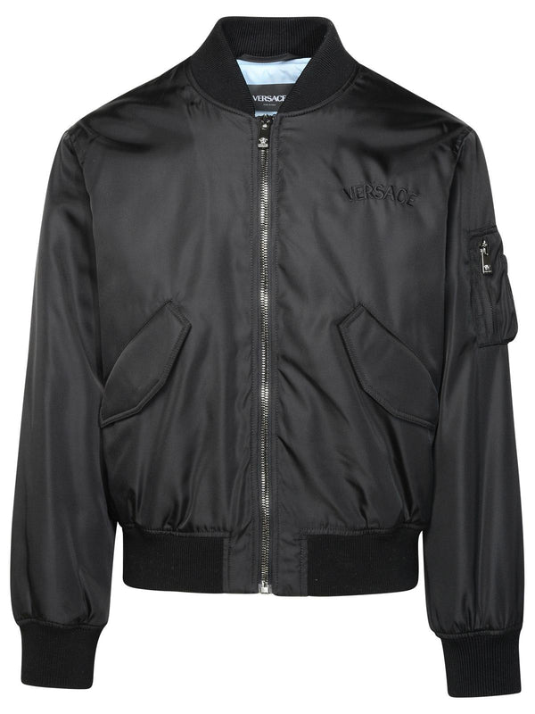 Versace Black Nylon Bomber Jacket