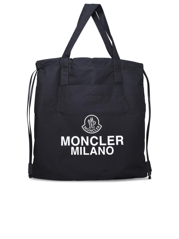 Moncler Black Cotton Blend Tote Bag