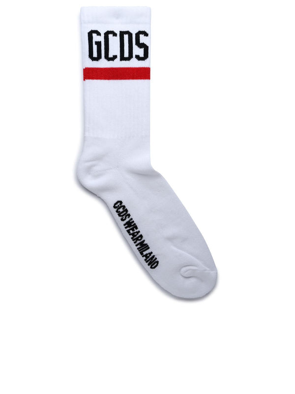 Gcds White Cotton Blend Socks