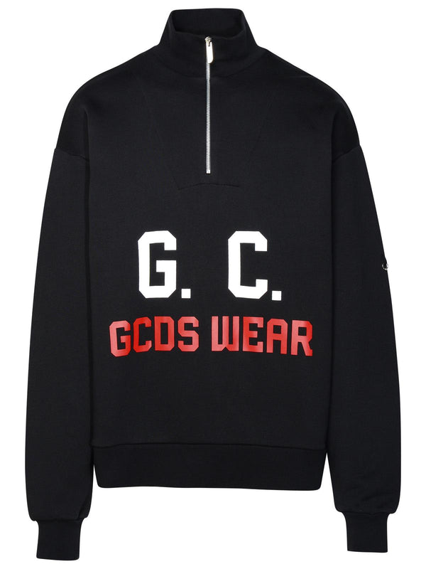 Gcds Black Cotton Sweatshirt