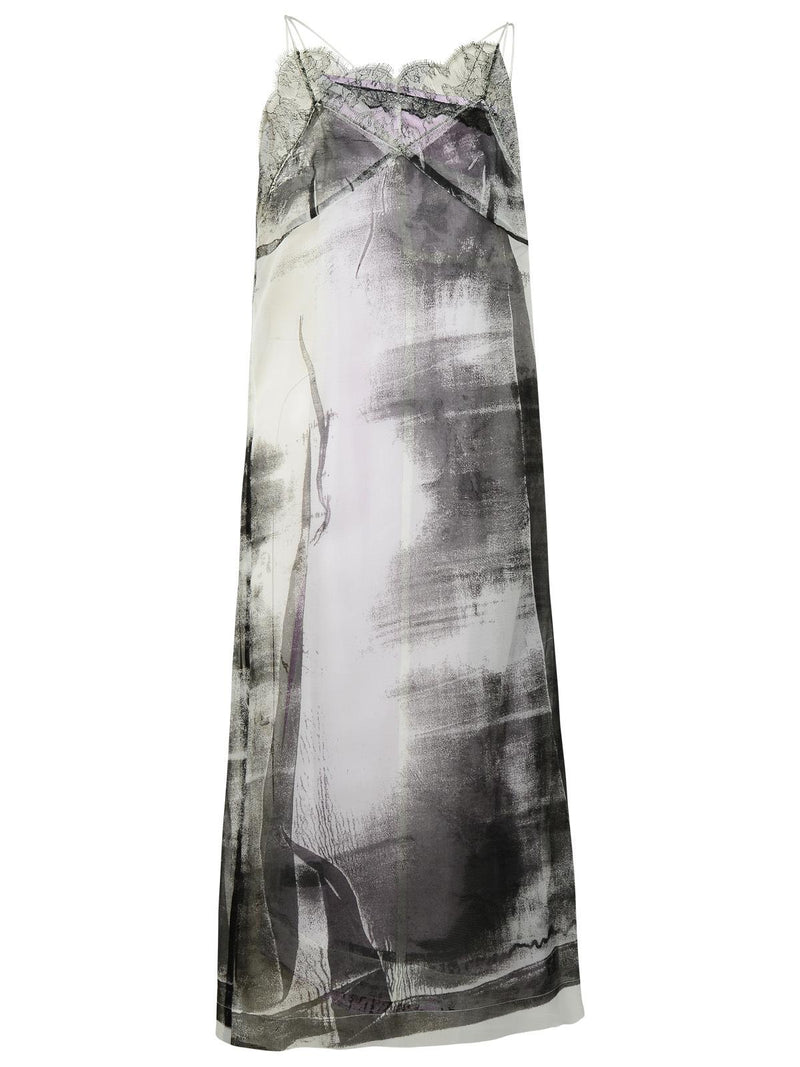 Maison Margiela Maison Margiela 'FREEZE-FRAME' Multicoloured Silk Dress Grey - World Class Fashion